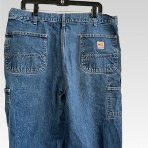 Carhartt Classic Blue Denim Work Pants size 38X34